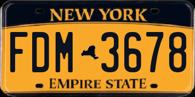 NY license plate FDM3678