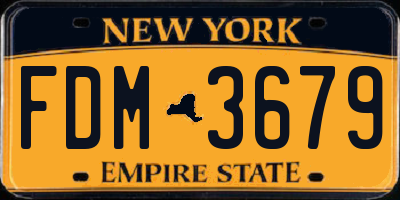 NY license plate FDM3679