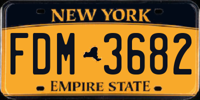 NY license plate FDM3682
