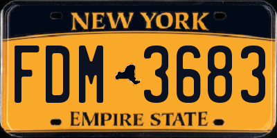NY license plate FDM3683