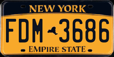 NY license plate FDM3686