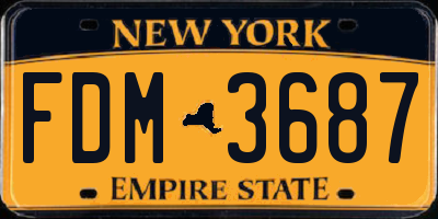 NY license plate FDM3687