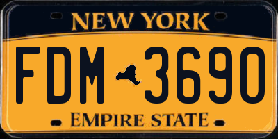 NY license plate FDM3690