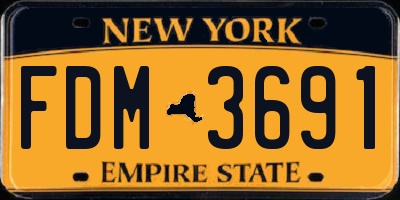 NY license plate FDM3691