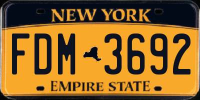 NY license plate FDM3692