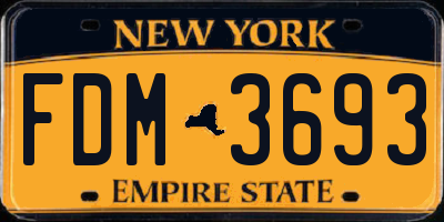 NY license plate FDM3693