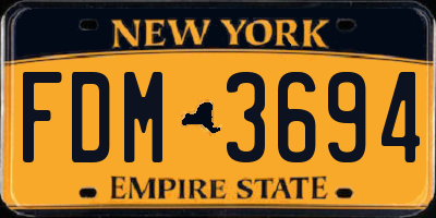NY license plate FDM3694