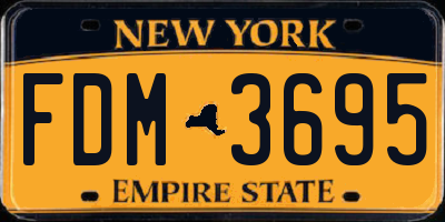 NY license plate FDM3695