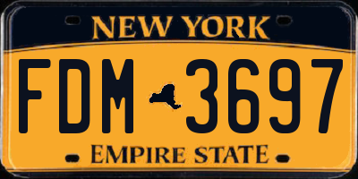 NY license plate FDM3697