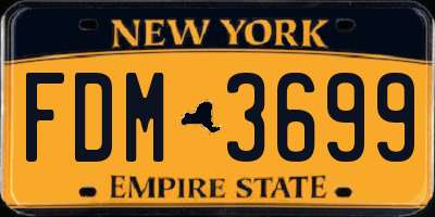 NY license plate FDM3699