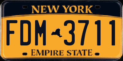 NY license plate FDM3711