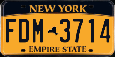 NY license plate FDM3714