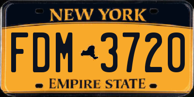 NY license plate FDM3720