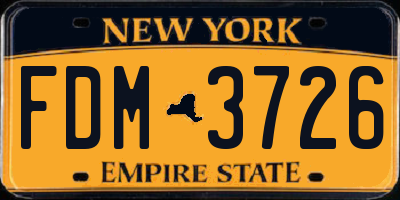 NY license plate FDM3726