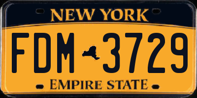 NY license plate FDM3729