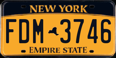 NY license plate FDM3746