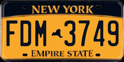 NY license plate FDM3749