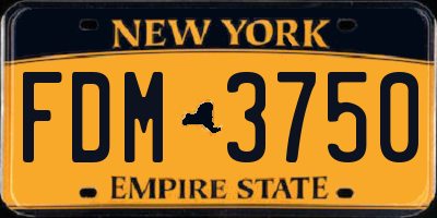 NY license plate FDM3750