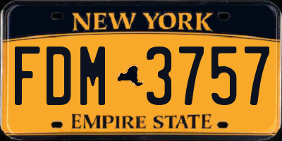 NY license plate FDM3757