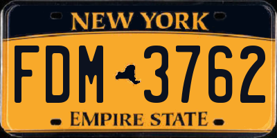 NY license plate FDM3762