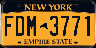 NY license plate FDM3771