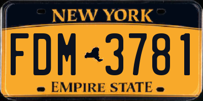 NY license plate FDM3781