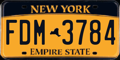 NY license plate FDM3784