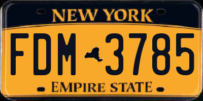 NY license plate FDM3785