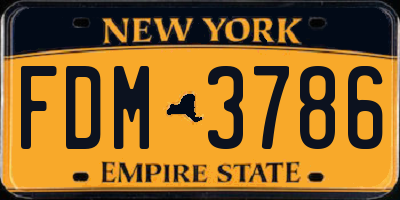 NY license plate FDM3786