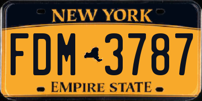 NY license plate FDM3787