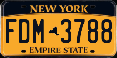 NY license plate FDM3788