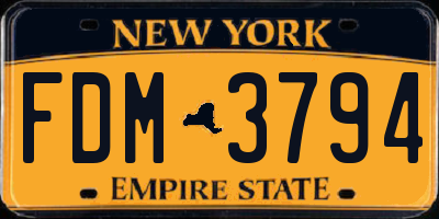 NY license plate FDM3794