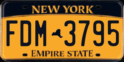 NY license plate FDM3795