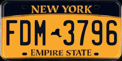 NY license plate FDM3796