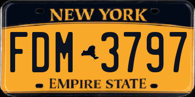 NY license plate FDM3797