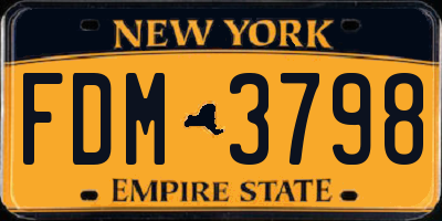 NY license plate FDM3798