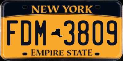 NY license plate FDM3809