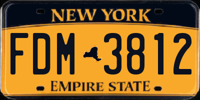 NY license plate FDM3812