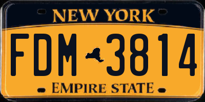 NY license plate FDM3814