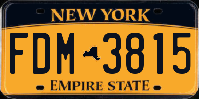 NY license plate FDM3815