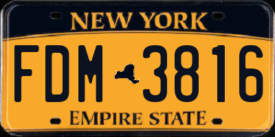 NY license plate FDM3816