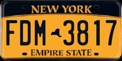 NY license plate FDM3817