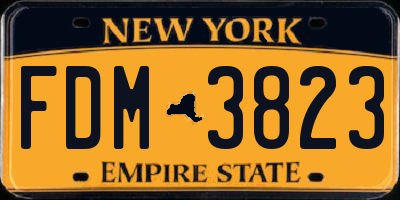 NY license plate FDM3823