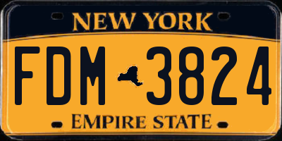 NY license plate FDM3824