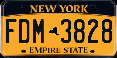 NY license plate FDM3828