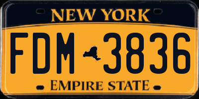 NY license plate FDM3836