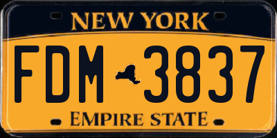 NY license plate FDM3837