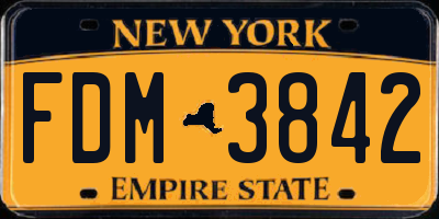NY license plate FDM3842