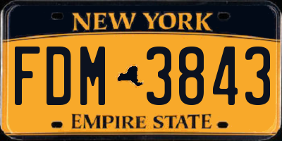 NY license plate FDM3843