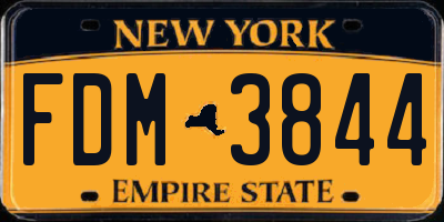 NY license plate FDM3844